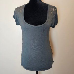 Gray Studded Top
